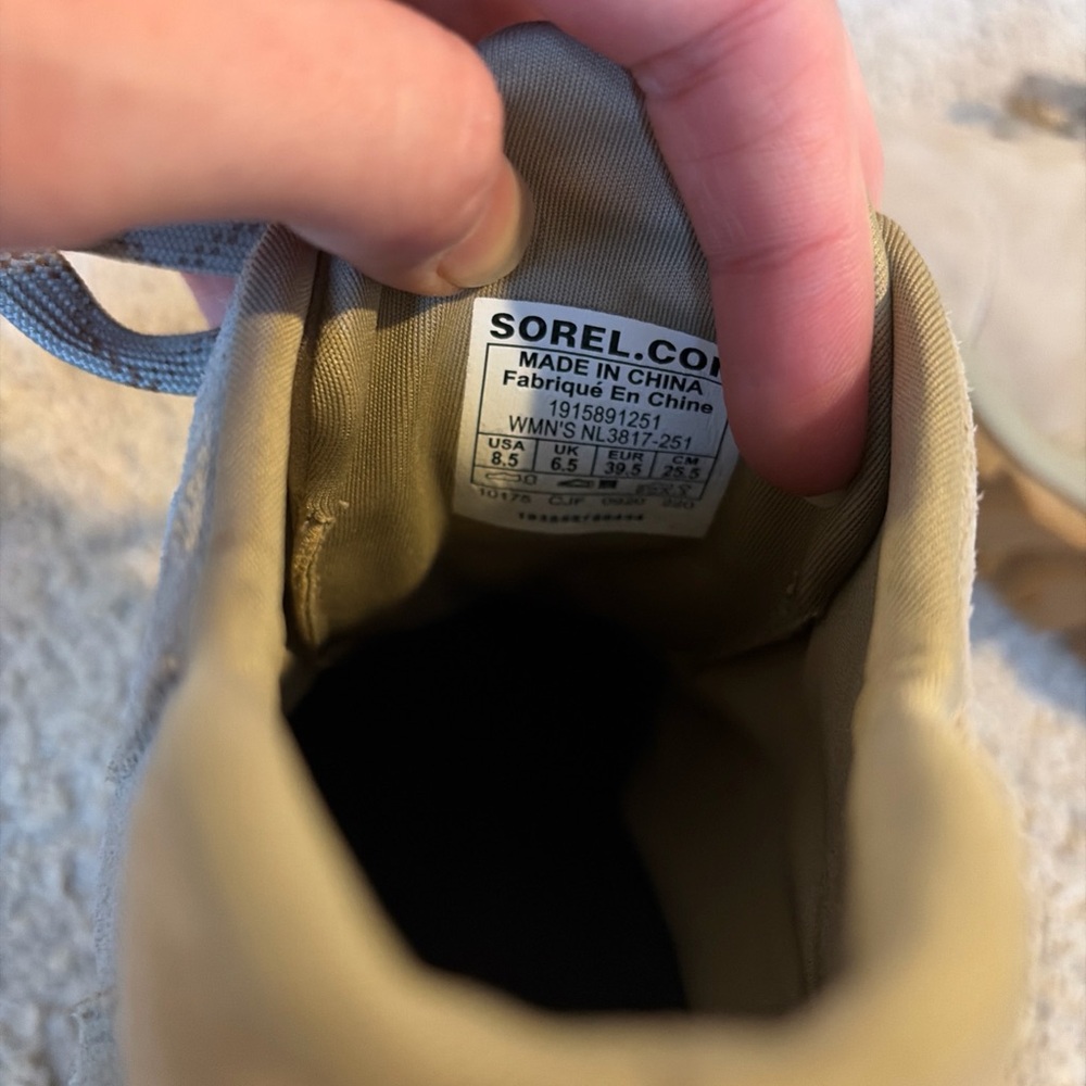 Womens Sorel Evie Sport Lace Up Sandy Tan Brown Booties Wedge Boots Size 8.5 - Picture 4 of 7